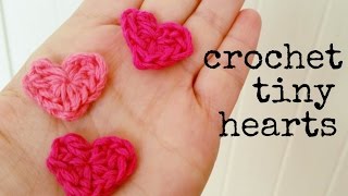 How to crochet a HEART tiny size ♥ CROCHET LOVERS [upl. by Enitsugua820]