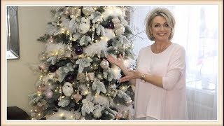 🎄🌲Decorate With Me  Christmas Tree Blush Pink  How To Flock Your Christmas Tree🎄🎄 [upl. by Radloff]