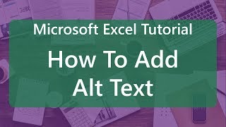 Microsoft Excel Tutorial How To Add Alt Text [upl. by Lewse]