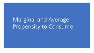 Marginal and Average Propensity to Consume [upl. by Broder733]