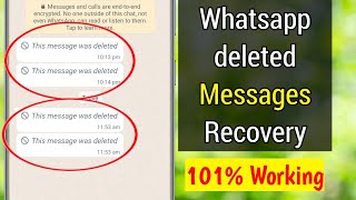 Whatsapp Deleted Messages Recovery  How to See Deleted Messages on Whatsapp [upl. by Bolme812]