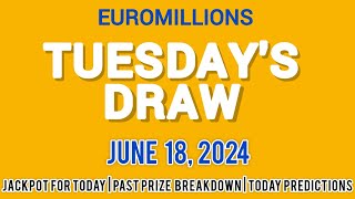 The National Lottery EuroMillions drawing for tuesday 18 June 2024 [upl. by Anid738]