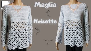 TUTORIAL maglia alluncinetto quotNOISETTEquot [upl. by Bel]