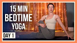 15 min Evening Yoga – Day 1 YOGA FOR FLEXIBILITY AND RELAXATION [upl. by Fleur]