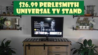 Perlesmith Universal Flat Screen TV Base Stand Assembly And Review [upl. by Moreen277]