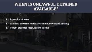 What is an Unlawful Detainer [upl. by Eibloc]