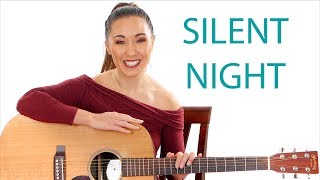 Silent Night Beginners Guitar Tutorial with Play Along [upl. by Euqinu]