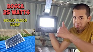 BOSCA 25W SOLAR FLOOD LAMP REVIEW AND INSTALLATION ASTIG ITO TIPID SA KURYENTE [upl. by Kare]