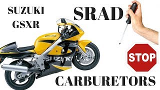 Suzuki GSXR 600 SRAD removing and cleaning carburetors [upl. by Tima598]