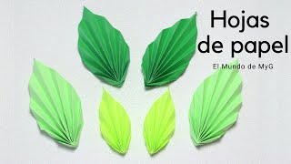 Hojas de papel para Flores  How to make paper leavesEl Mundo de MyG [upl. by Payton]