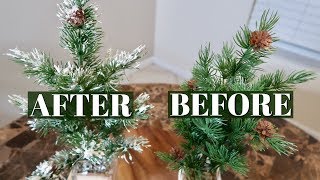 ONE INGREDIENT CHRISTMAS TREE amp GARLAND FLOCKING  DOLLAR TREE DIY  EASY METHOD [upl. by Reste]