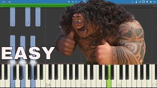 How to play Youre Welcome  EASY Piano Tutorial  Moana Soundtrack  Dwayne Johnson [upl. by Emilie]