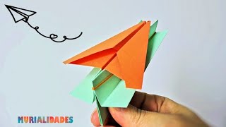 ✈️ LANZA AVIONES DE PAPEL VUELAN MUCHO CREALO EN 1 MINUTO❗CRAFT DIY [upl. by Anyer]