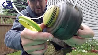 How to ReString ReSpool or ReLine Ryobi weed trimmer weed wacker whipper snipper [upl. by Hanan624]