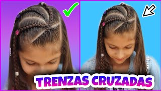 🚨 TRENZAS PEGADAS fáciles de hacer 👧  Easy hairstyles 🦄 WILVITA 💕 [upl. by Ardyth690]