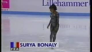 SURYA BONALY 1st time doing her trademark back flip1994 Olympics figure skating exhibition [upl. by Magan418]