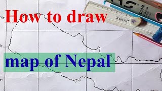 How to draw map of Nepal  EP 1 Pencil outline map of Nepal  GRID  EASY MAP WORK OF NEPAL [upl. by Flanigan]