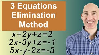 Solving Systems of 3 Equations Elimination [upl. by Nadler]