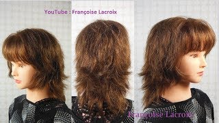 Coupe cheveux femme dégradée milongue  Layered Bob haircut  Corte de pelo mujer en capas [upl. by Carley]