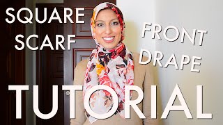 NEW Large Square Scarf Front Drape Hijab Tutorial  Haute Hijab [upl. by Oinota]