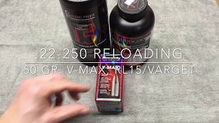 22250 Reloading  50 gr Vmax and RL15Varget [upl. by Rooker]