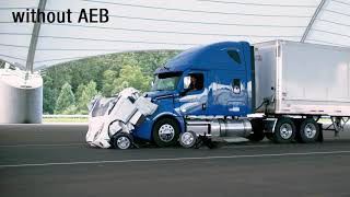 Large truck automatic emergency braking demonstration [upl. by Stoneman]