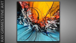 Abstract Painting Techniques  231  Relaxing  Acrylics  Demonstration [upl. by Alys656]