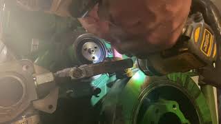 Replacing a John Deere 6068 Water Pump [upl. by Kesley]