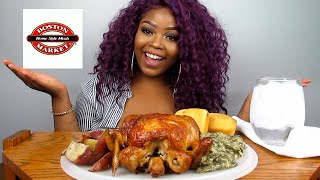 BOSTON MARKET MUKBANG WHOLE ROTISSERIE CHICKEN [upl. by Juno455]