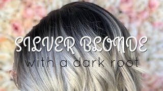 HOW TO DO A PAINT BETWEEN  SILVER BLONDE WITH A DARK ROOT [upl. by Enaillil436]