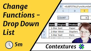 Change Functions With Excel Drop Down List [upl. by Atiniv]