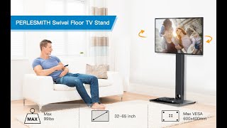 How to Install PERLESMITH PSFS01 Swivel Floor TV Stand for 3265 Inch TVs [upl. by Galan]