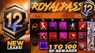 ✅A12 Royal PASS LEAKS  1 TO 100 RP REWARDS  NEW UPGRADABLE SKINS  A12 ROYAL PASS LEAKS BGMI [upl. by Suirtemed]