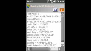 Carlson SurvCE Tutorial Calculating Bearing and 3D Distance [upl. by Madaih]