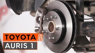 How to change rear brake discs on TOYOTA AURIS 1 TUTORIAL  AUTODOC [upl. by Yniatirb]