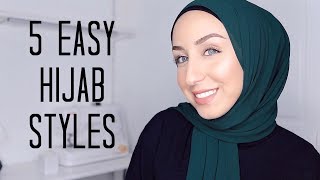 QUICK AND EASY HIJAB STYLES  Cotton Jersey amp Chiffon Tutorial [upl. by Rehtul271]