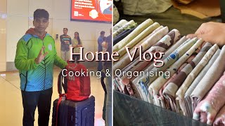 Home Vlog  Rehan Going for Nationals  Simple Tiffin Pasta recipe Organising Bed Sheets amp Blankets [upl. by Yelsel517]