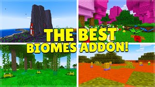 THIS ADDON BRINGS 20 NEW Biomes to Minecraft PEBedrock iOS Android PC Xbox SwitchPS4 [upl. by Ellegna]