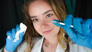 ASMR DERMATOLOGIST Examination Roleplay Doctor Face Touching Steam Gloves [upl. by Donohue]