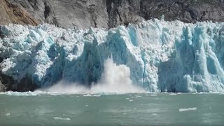 Massive Glacier Calving  Alaska  Lindblad Expeditions [upl. by Amitarp625]