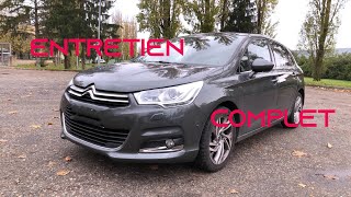 Citroën C4 Ph2 16HDI  Entretien complet  Filtre à gazole huile aire [upl. by Rasure921]