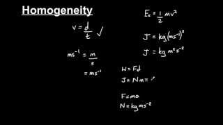 Homogeneity of physics equations [upl. by Assenad]