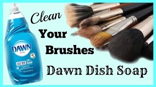 How I Clean my Brushes with Dawn │ DIY Makeup Brush Cleaner [upl. by Anayrb198]