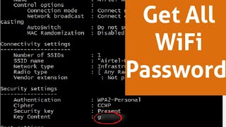 CMD Get all WiFi password with only one command  Windows 108187XPVista Hindi [upl. by Ailisec783]