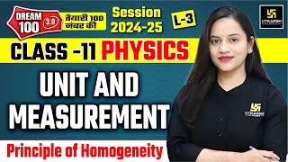 Principle of Homogeneity  Unit and Measurement Class 11 Physics Chapter1 L3  Harshita Maam [upl. by Akerdal]