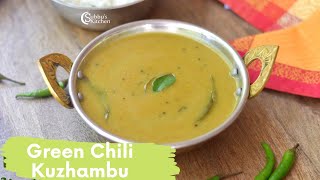 Pacha Milagai Kuzhambu  Green Chilli Kuzhambu Recipe [upl. by Htrag]