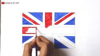 UK flag drawing  United Kingdom Flag  how to draw flag [upl. by Wrightson]