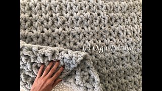 How to Crochet SUPER EASY Jumbo Blanket Bernat Blanket Extra Yarn Crochet Video Tutorial [upl. by Ahsed791]