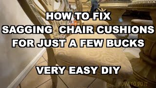 How To Fix Sinking and Sagging chair Cushions  DIY [upl. by Garrott]