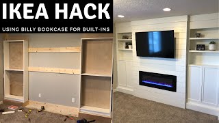 IKEA Billy Bookcase Hack  DIY BuiltIn Shelves [upl. by Aisayt]